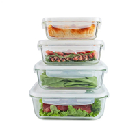  glass food container  4pcs set
